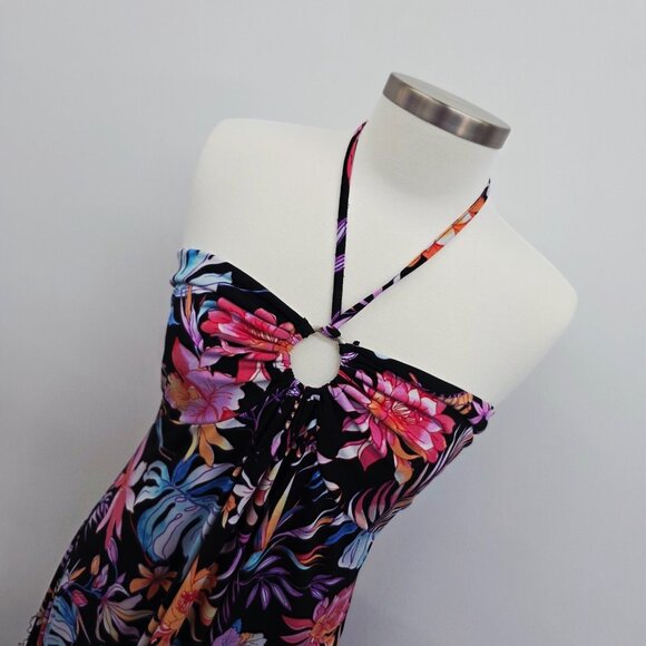 No Boundaries Juniors Plus Size Tropical Floral Halter Maxi Dress 3XL (21) - Picture 7 of 15